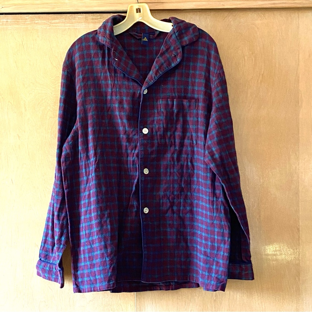 NWT Men’s Sz M Charter Club Long Sleeve Flannel Button Down Sleep Shirt